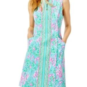 Lilly Pulitzer Courtney Golf Dress SPF50+ Amalfi Blue Best Fishes Size 6